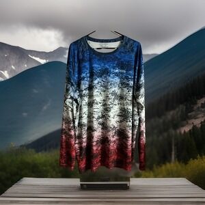 Columbia sportswear Omni Shade red white and blue PFG shirt men's size XXL